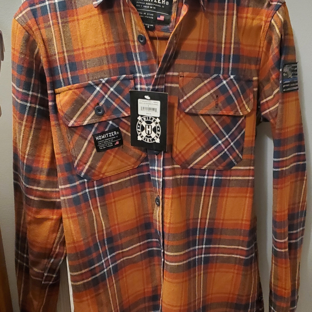 Howitzer Orange Plaid Shacket